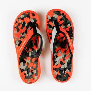 Mens Under Armour Orange/Black/Grey Camo 4D Foam Micro Sandals	 Sz 11